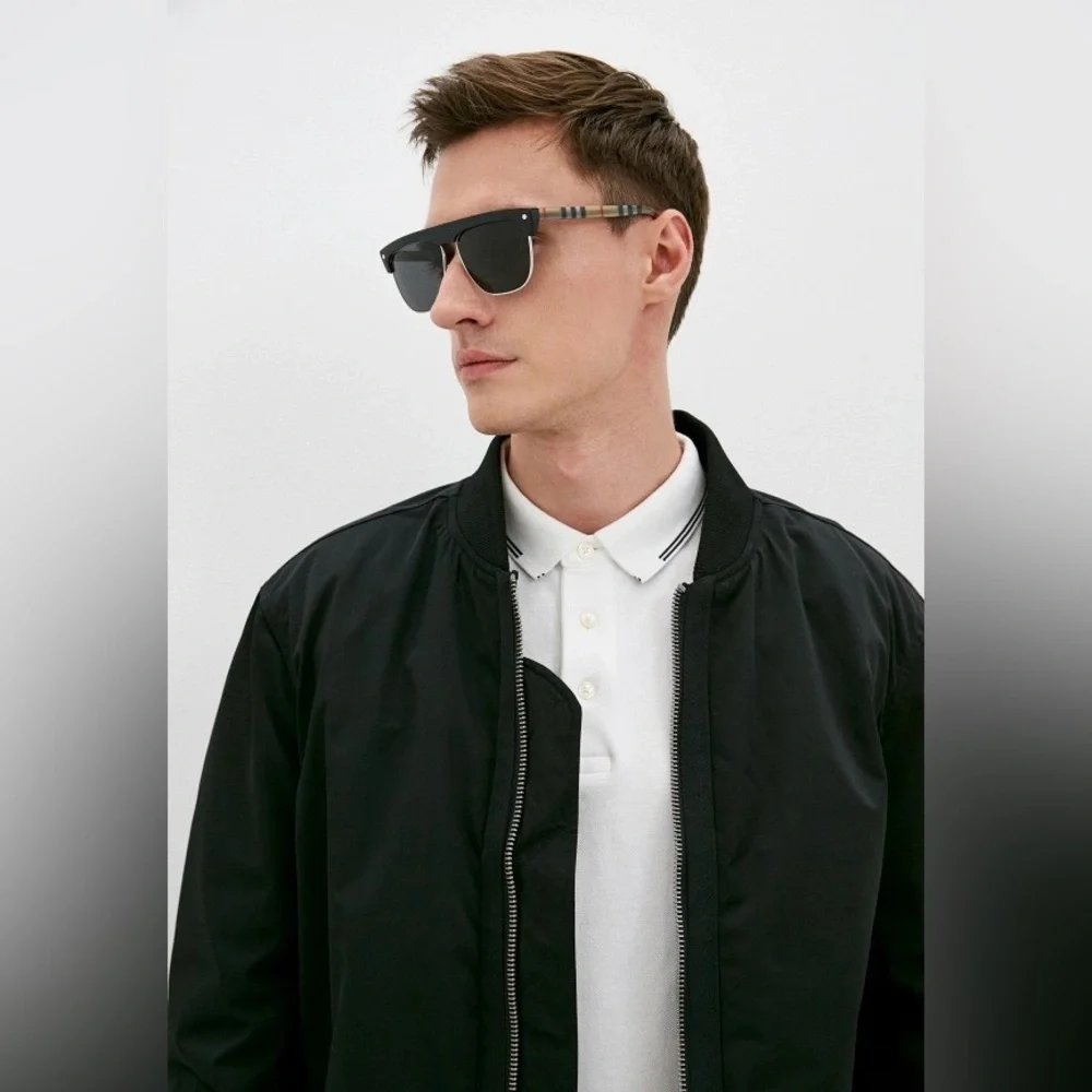 New - Authentic Burberry Sunglasses Men's William B-4325 3757/87 Black/Brown 5…